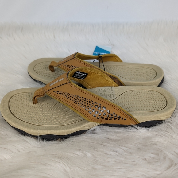 Watelves waterproof sandals, flip flops, men's size 43EU, 10US, tan - Picture 3 of 10